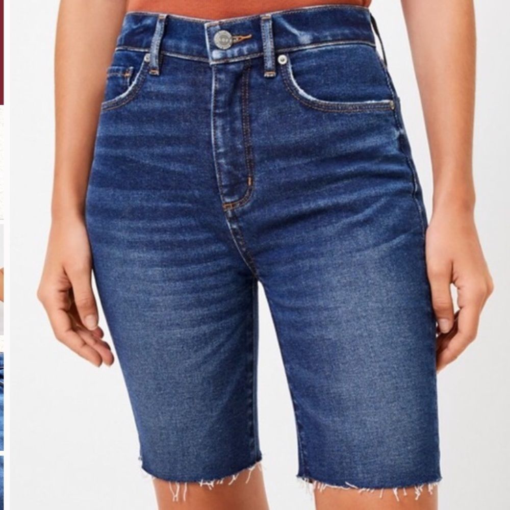 LOFT Dark Blue Denim Jean Shorts